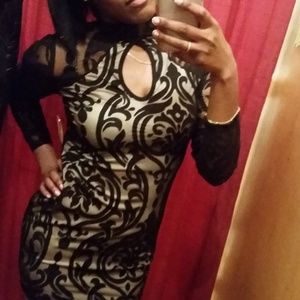 Black and Tan Lace Dress